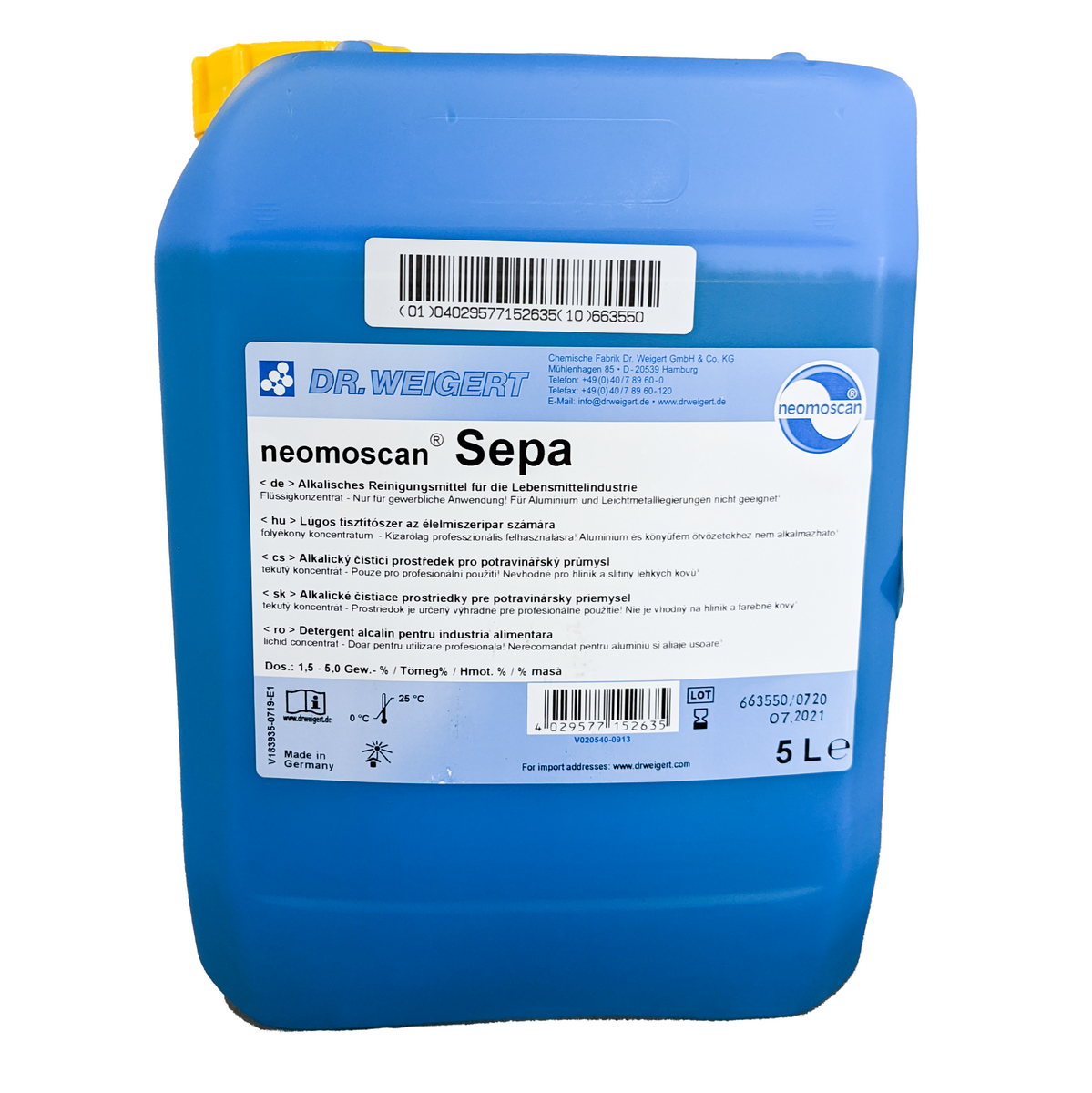 Detergent alcalin pentru aparate de muls Neomoscan Sepa
